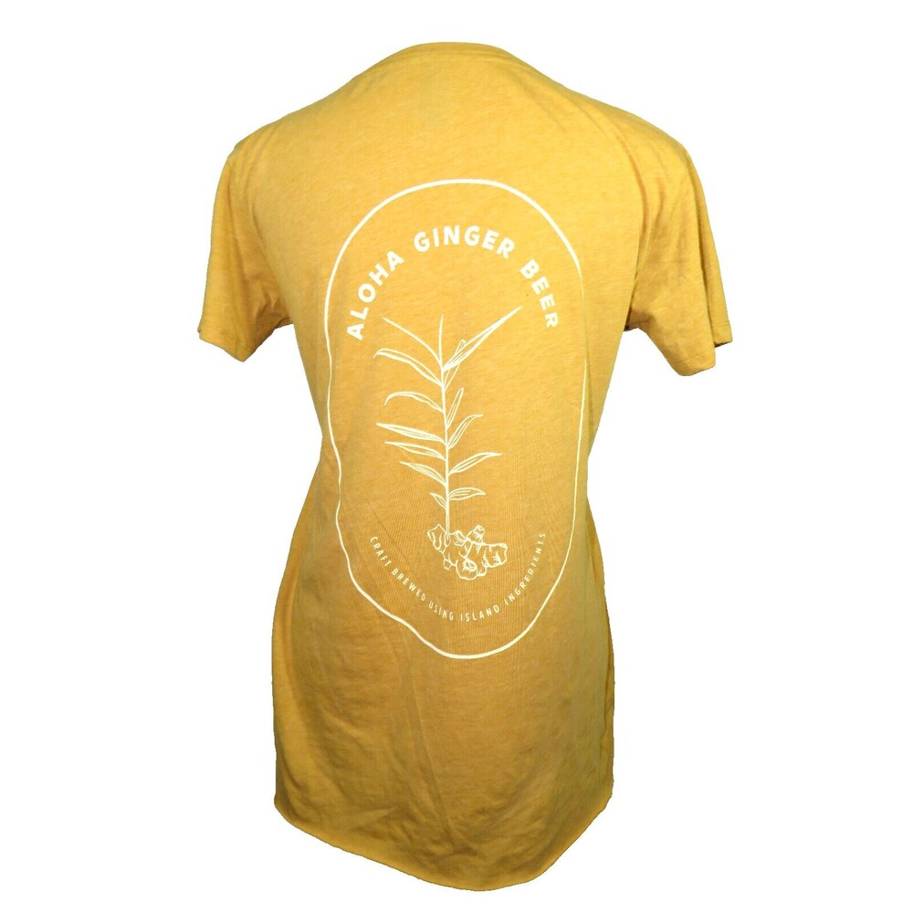 Next Level Women's Aloha Ginger Beer Tee Mustard Yellow Size Small